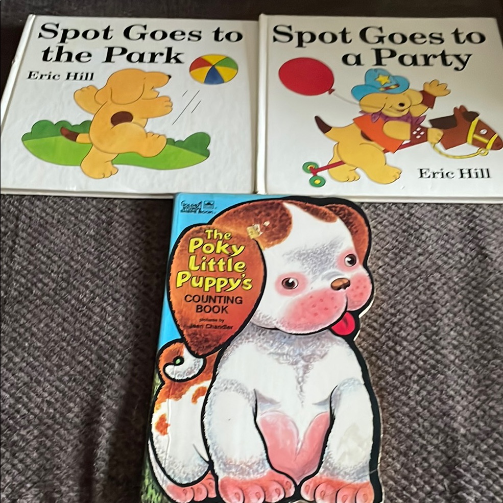 Vintage Hard Cover Books Spot And Poky Little Puppy Book Set